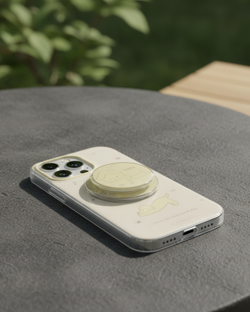 Charming Lazy Dachshund Phone Case with PopGrip