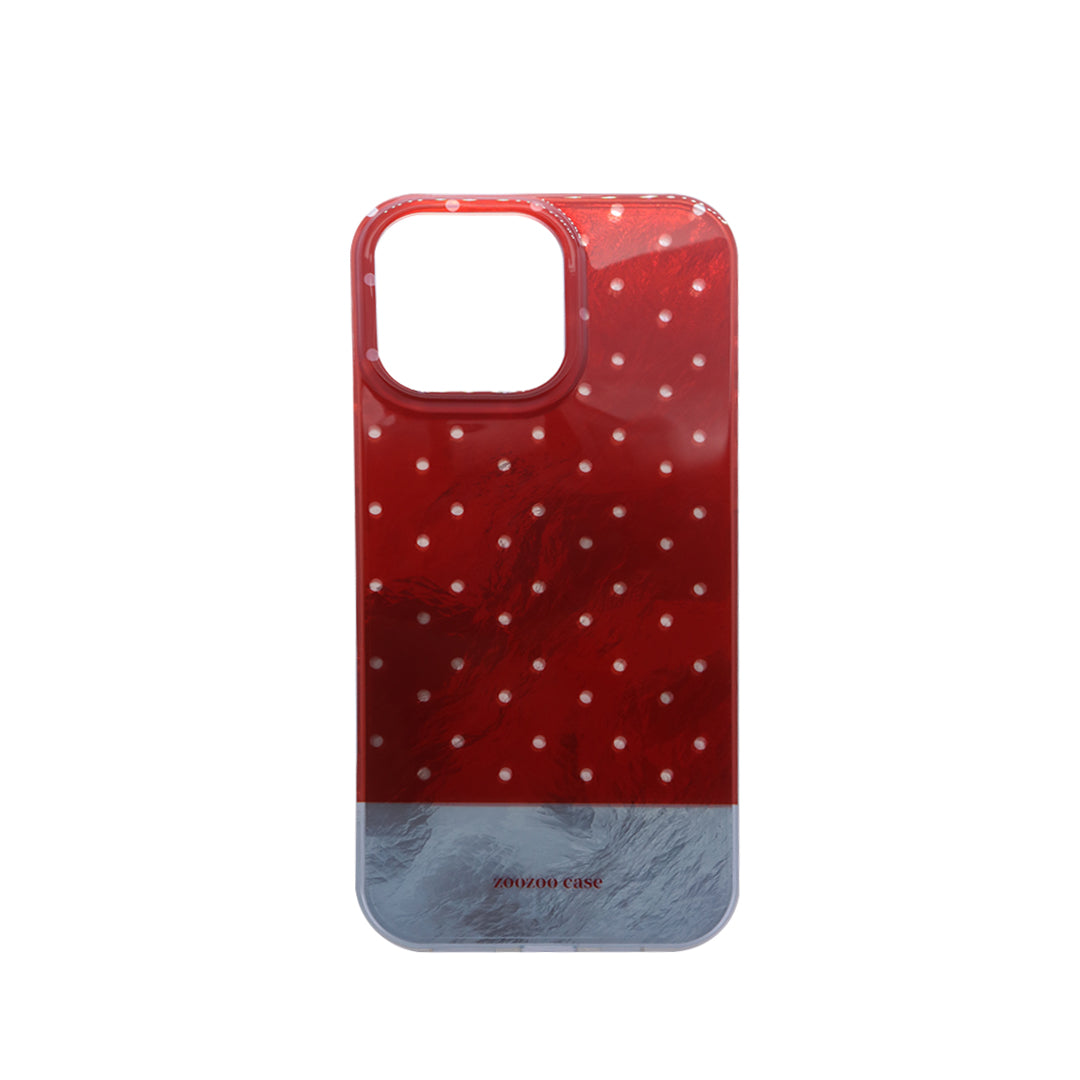 Bold Red & Grey Polka Dot Clear Case